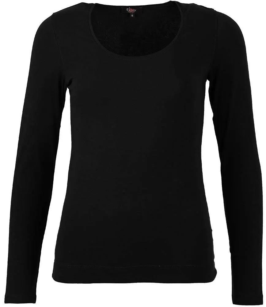 Zwart basis shirt met lange mouw