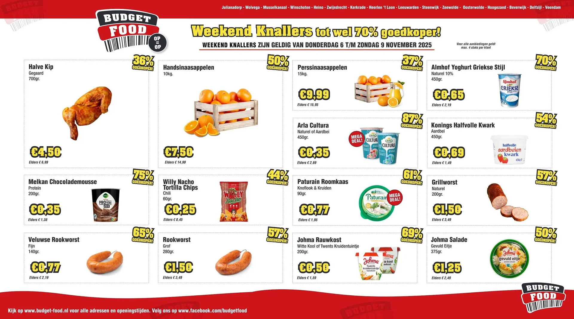 Budget Food folder van 6 november tot 9 november 2025 - Folder pagina 1
