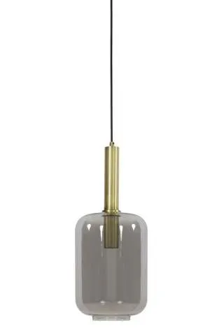 Hanglamp Peglio glas smoke antiek brons