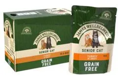 12x85g JWB Cat Senior Turkey in Gravy Grain Free