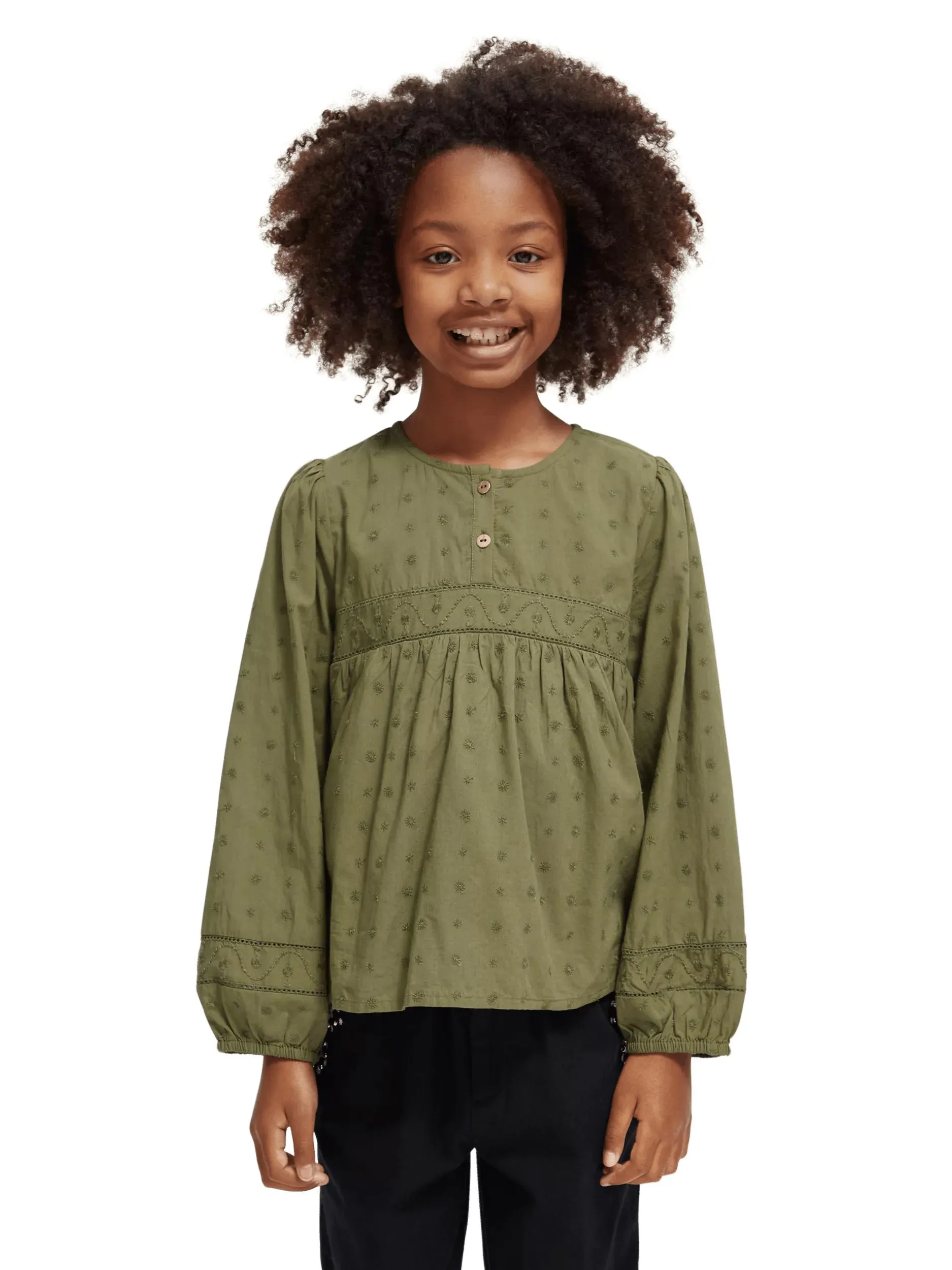 Broderie anglaise panelled top