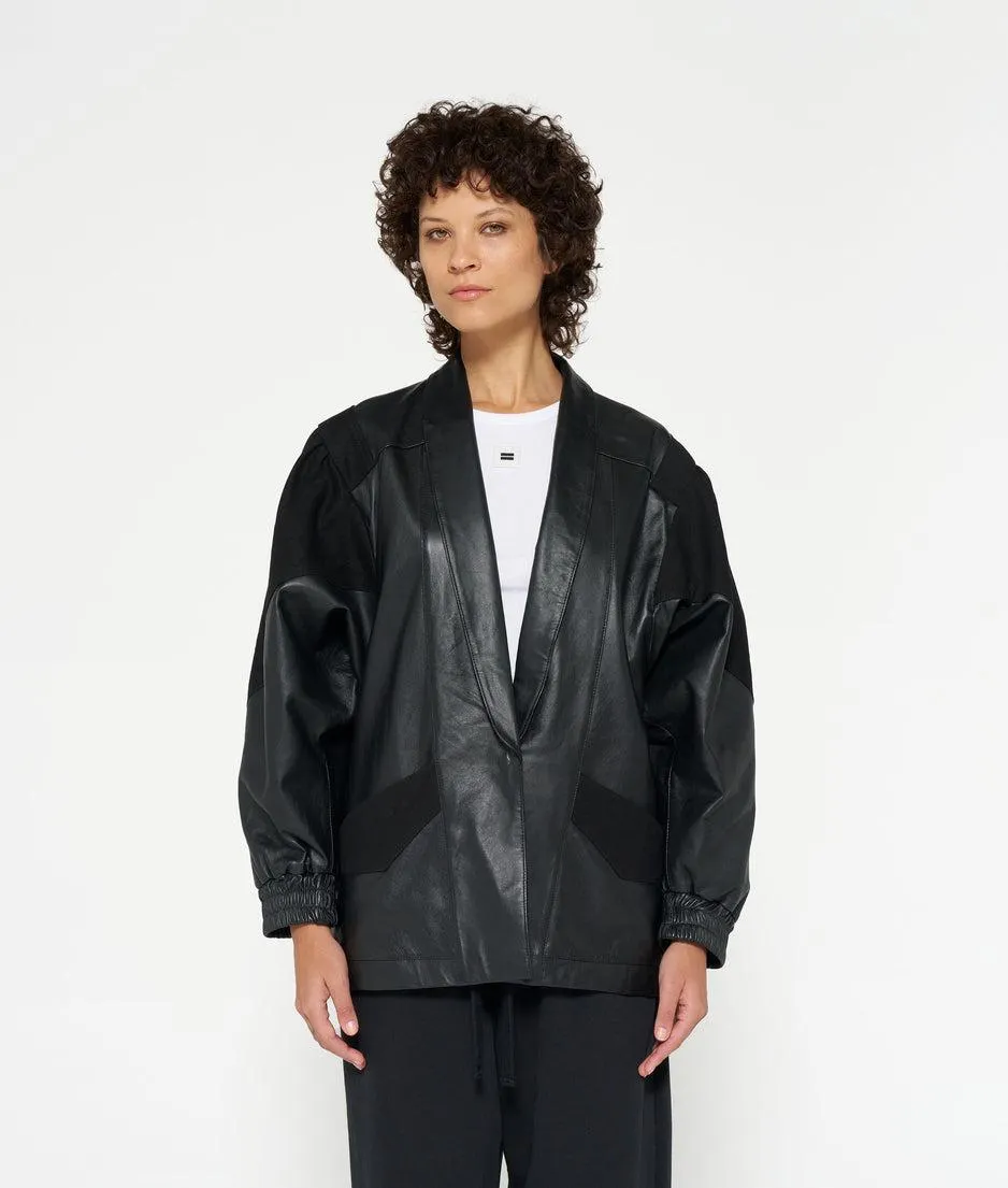 leather workwear jacket