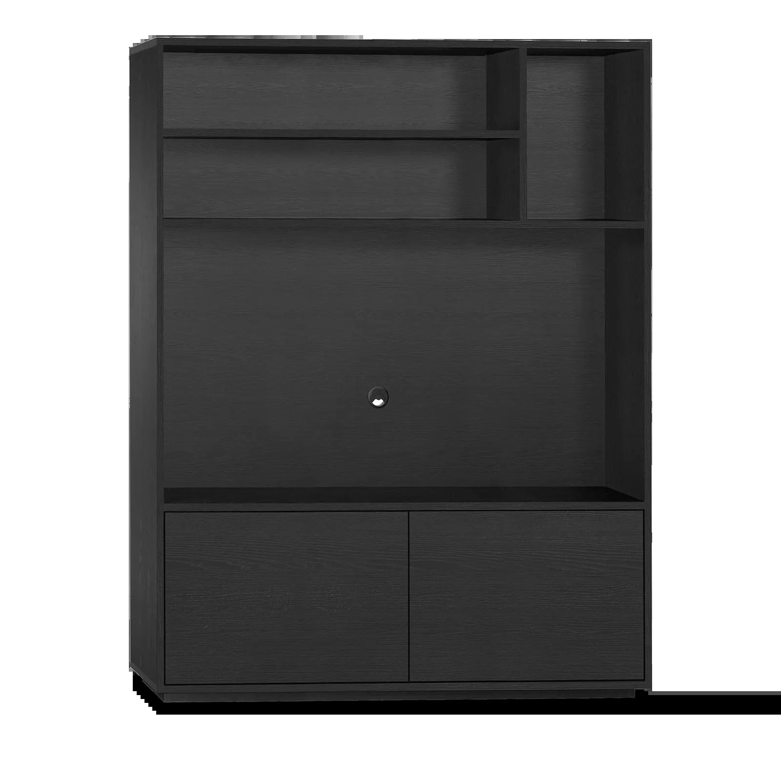 TV wandmeubel (2 deuren/ 4 open vak) Blackburn - Noir