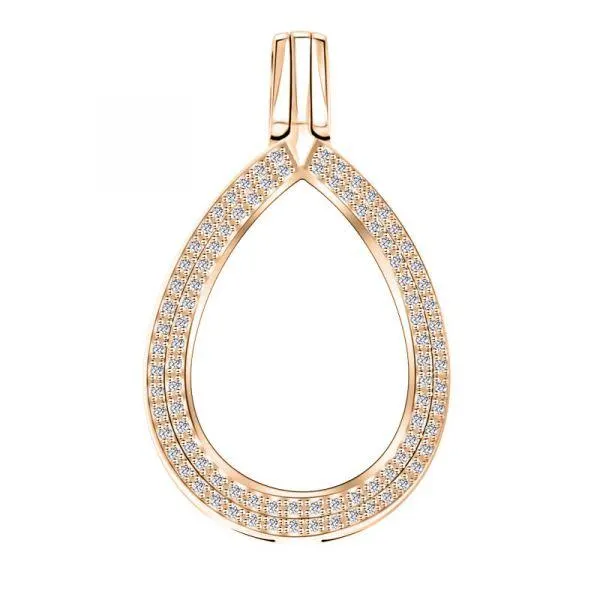 Goccia (25mm) Medaillon "Double" (925/rosegold-plated)