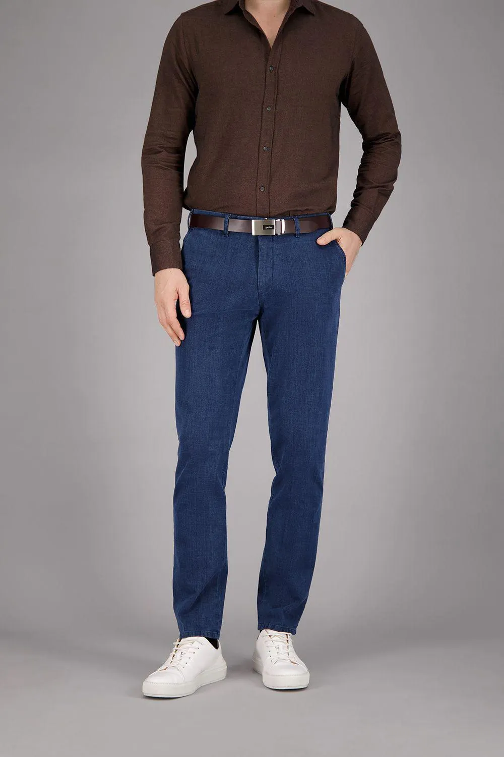 Bardo Flatfront Modern Fit Chino Blauw