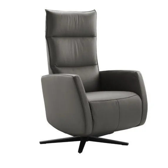Relaxfauteuil Gearda met sta-op XS antraciet leer