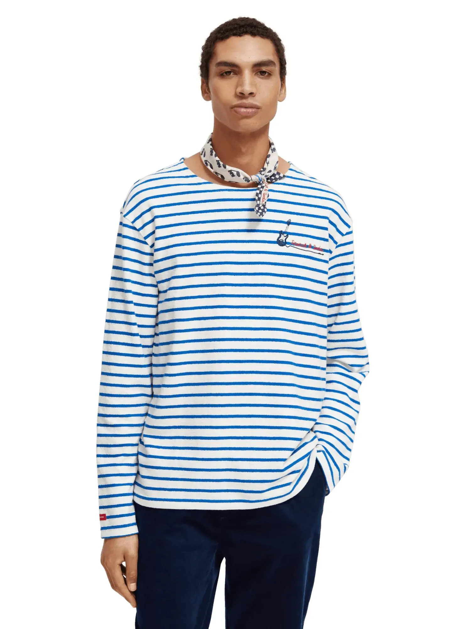 Relaxed fit striped long-sleeved T-shirt