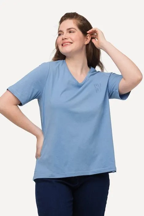 T-shirt, PURE, V-hals, korte mouwen, biologisch katoen