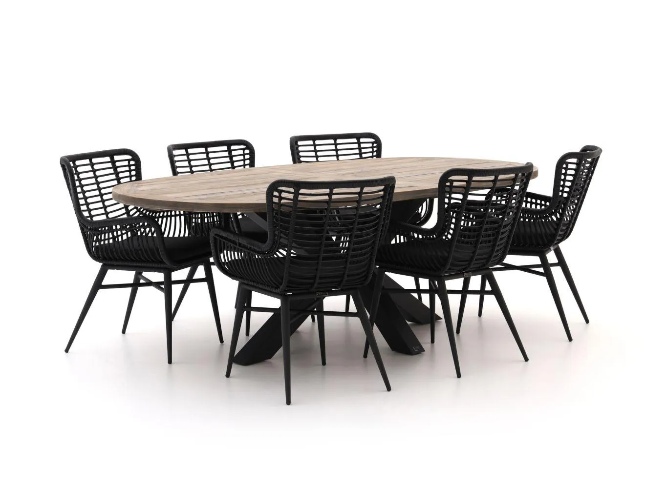 Intenso Asti/Rough-Y Ellips 240cm dining tuinset 7-delig