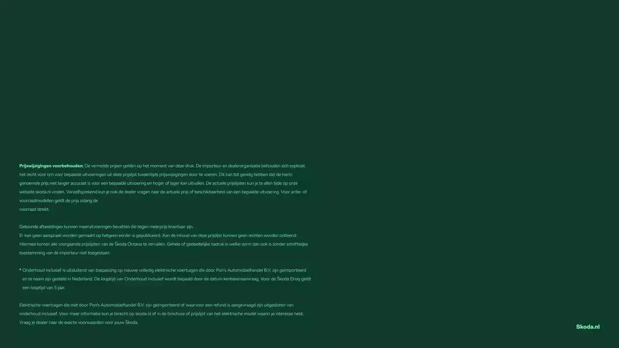 Škoda Elroq prijslijst per 1 oktober 2024 van 6 december tot 6 december 2025 - Folder pagina 18