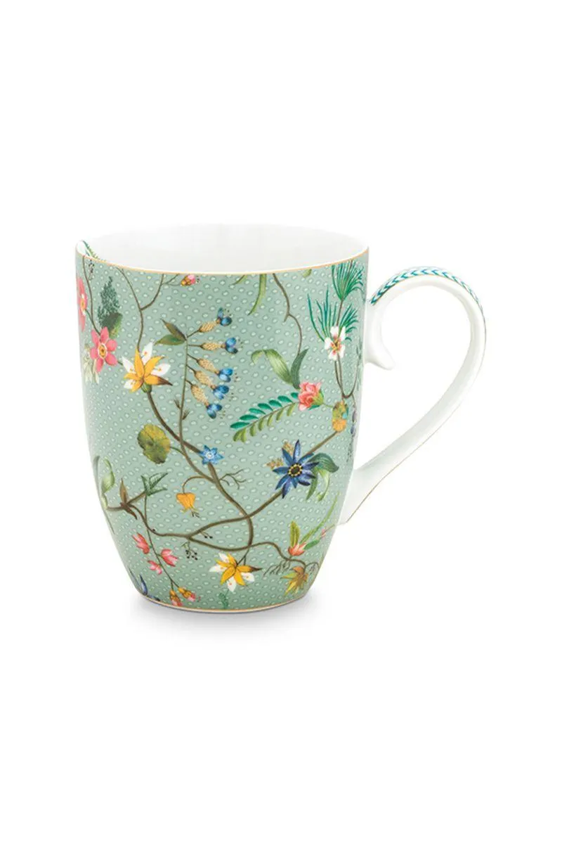 Mok Groot Jolie Bloemen Blauw