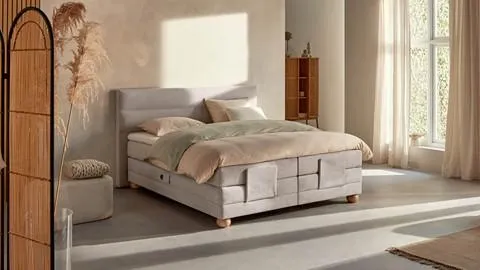 Boxspring Solid Lina verstelbaar met gestoffeerd matras