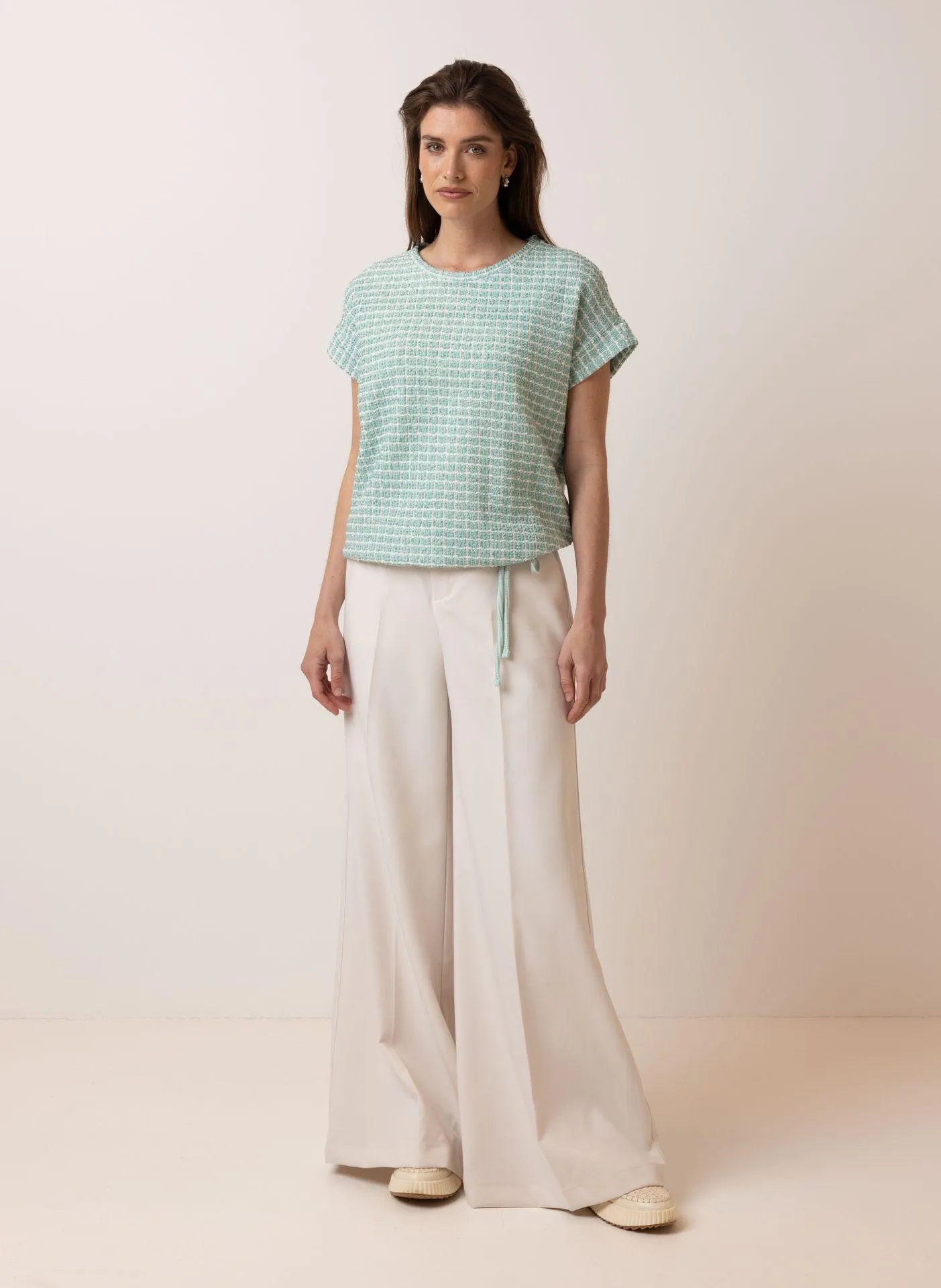 Turqoise bouclé shirt