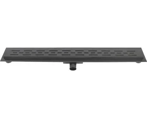 Douchegoot Zwart RVS met flens 70x7 cm