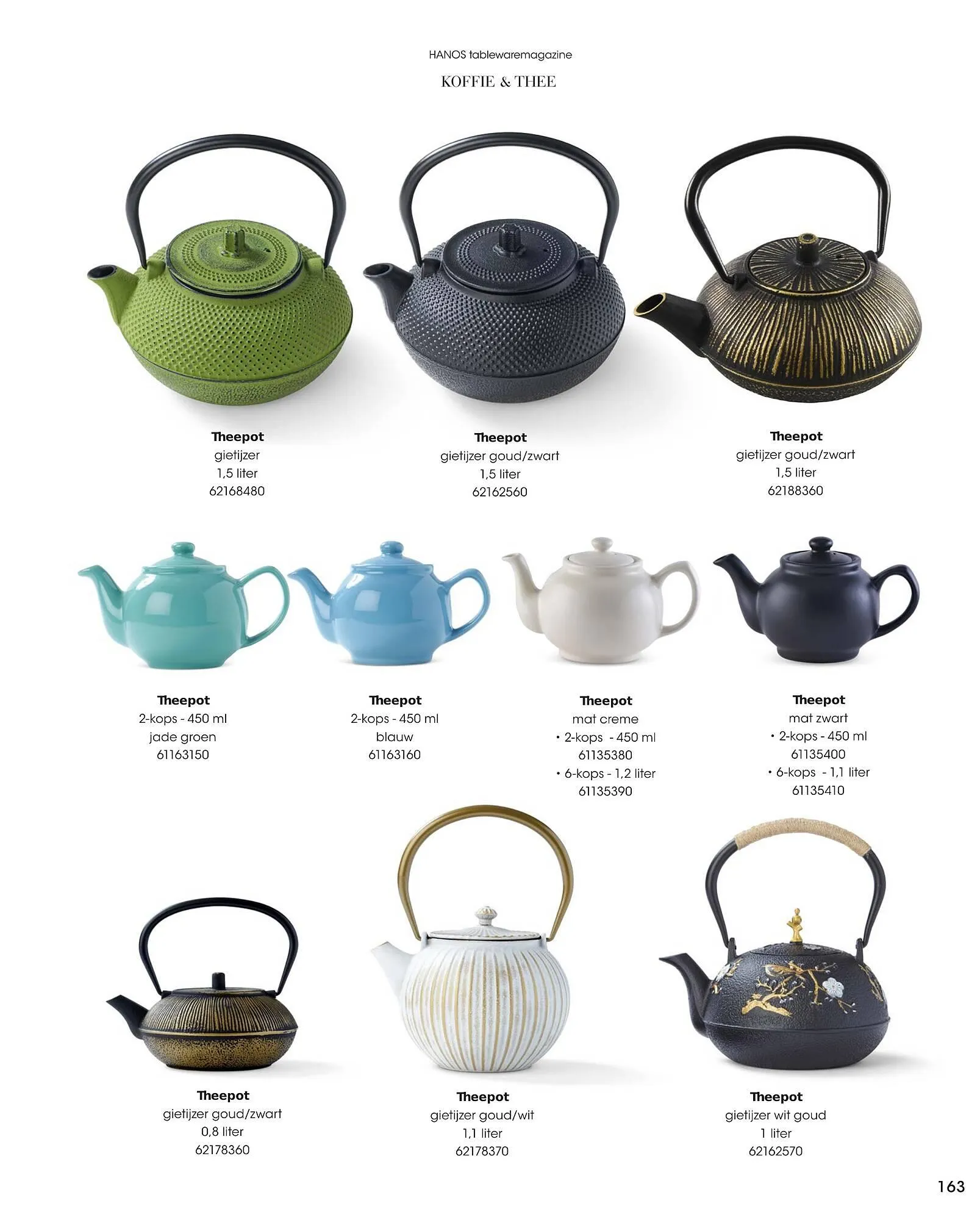 HANOS Tableware Magazine 2023-2024 van 1 januari tot 30 april 2024 - Folder pagina 163