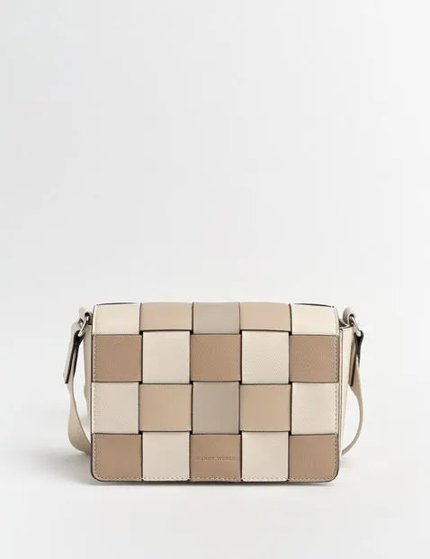 Kleine schoudertas met vlechtpatroon