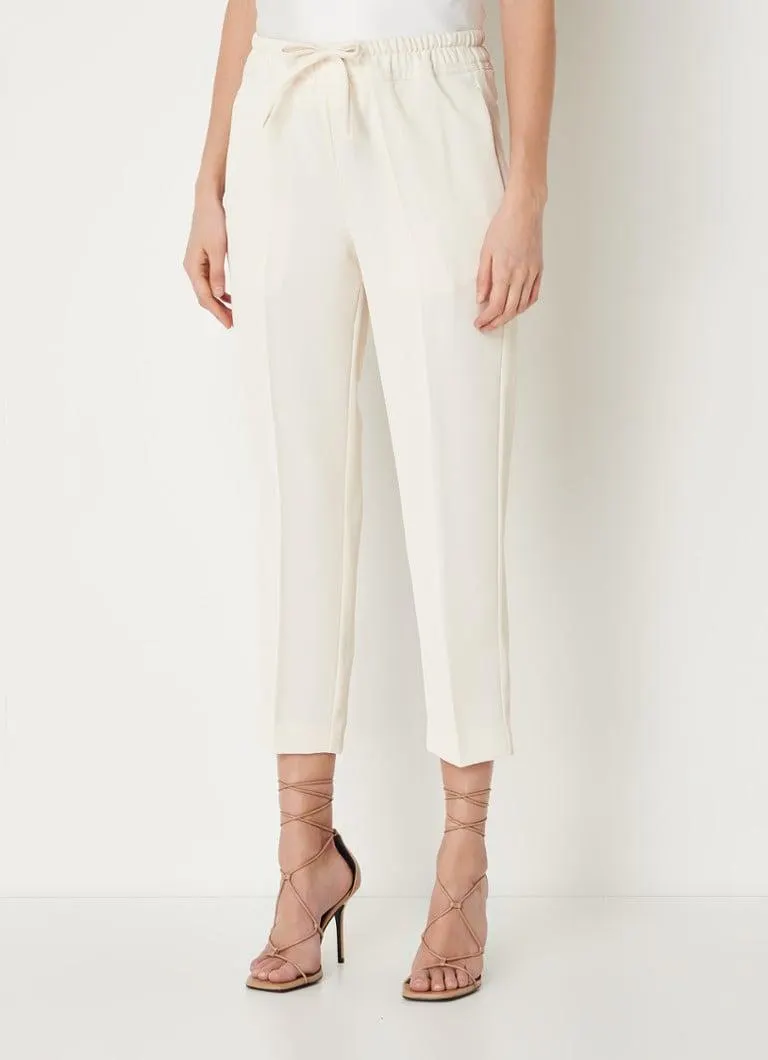 Hailey high waist tapered fit cropped pantalon met steekzakken