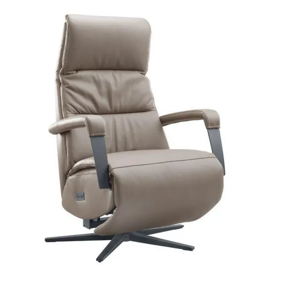 Relaxfauteuil Chanti L met sta-op bruin leer