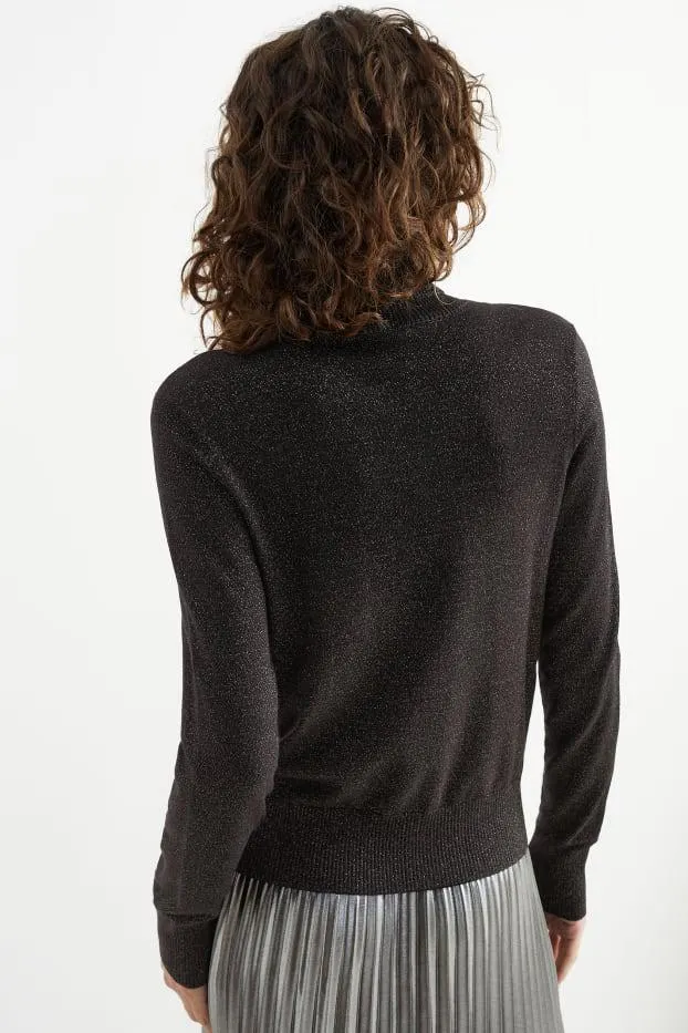Polo neck jumper - shiny