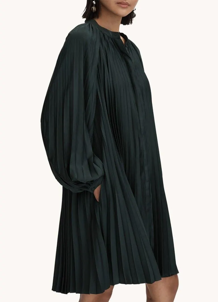 Trina mini jurk met plooi detail en strikceintuur