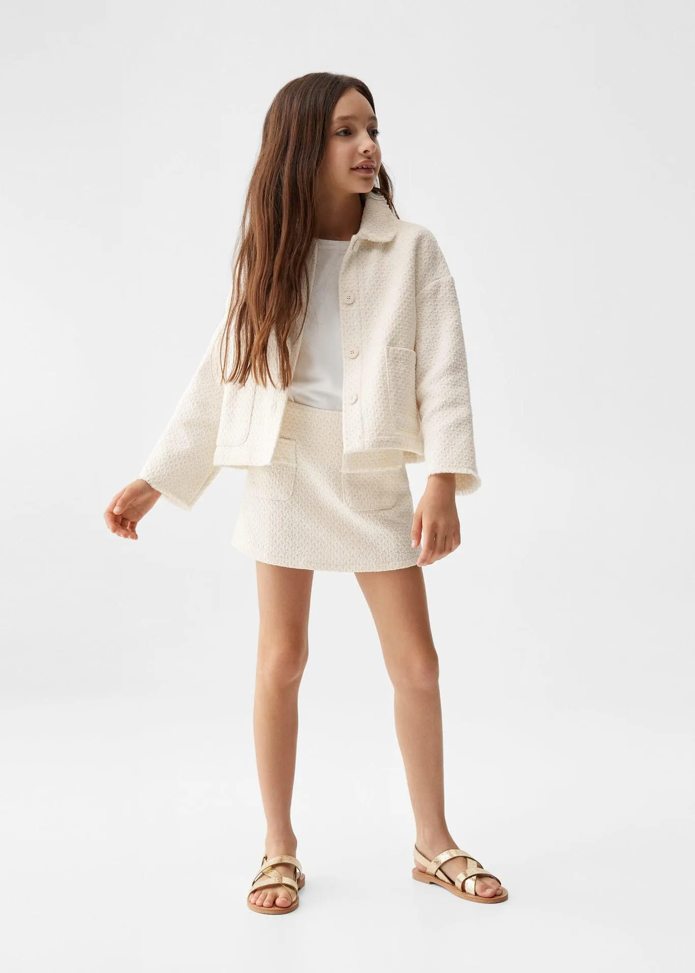 Getextureerd jasje met zakken