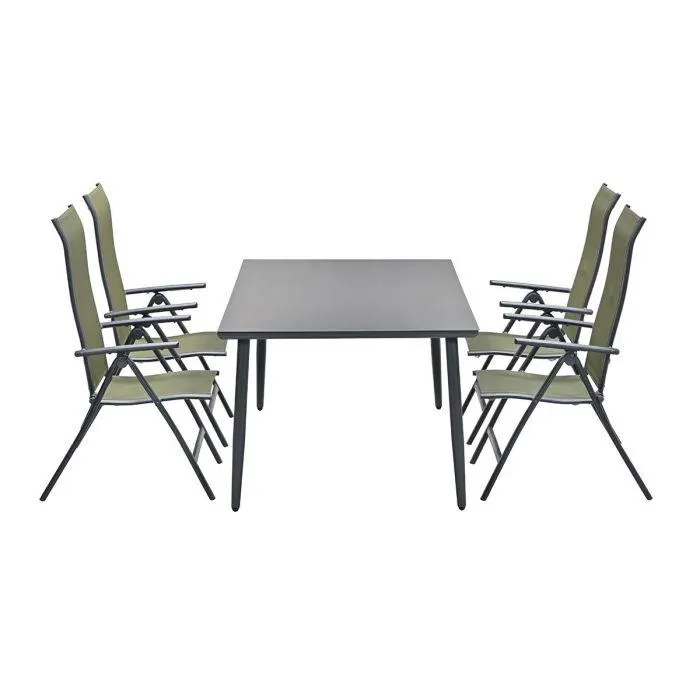 Santos tuinset 5-delig mos groen - Senna tuintafel 180x100 cm