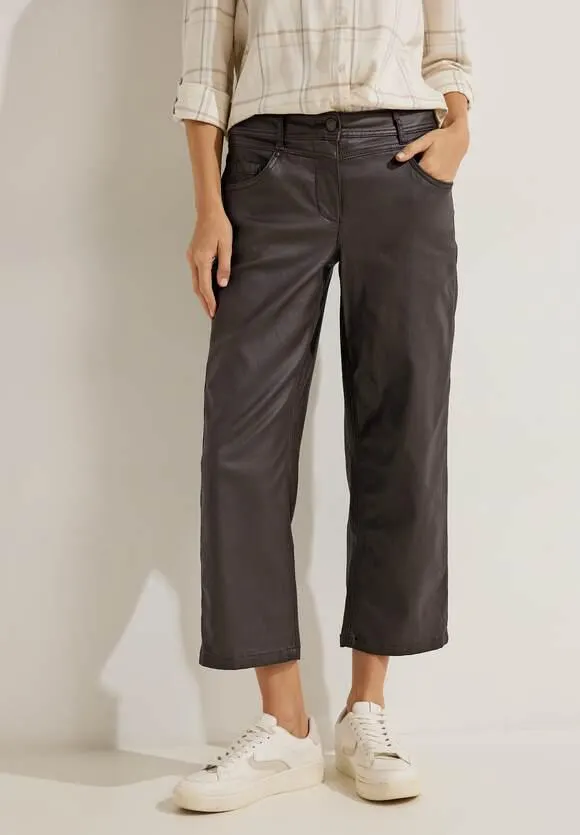 Loose fit broek met coating