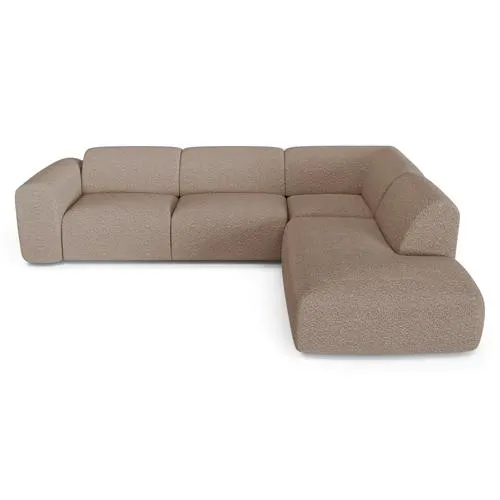 Sia Home - Hoekbank rechts MYRA - Bouclette stof - Mol - 269cm
