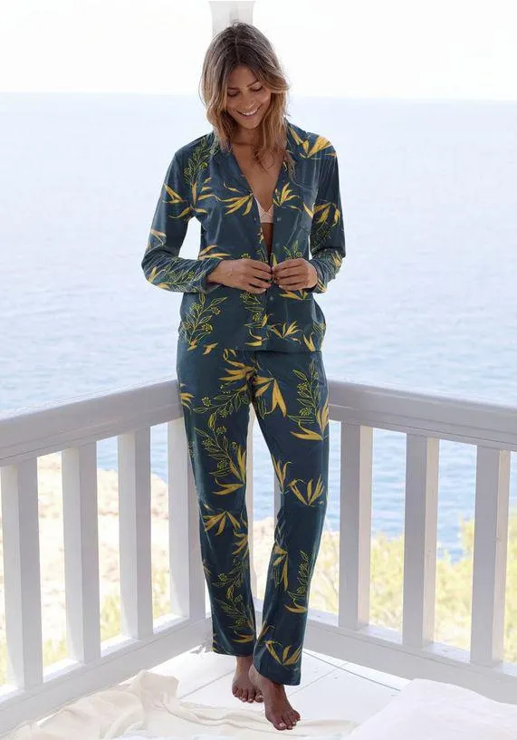 Lascana Pyjama met slaapmasker en scrunchie (set, 2-delig, 1 stuk)