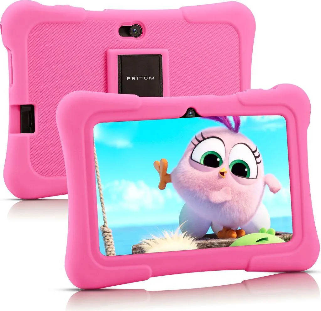 Pritom K7 7-Zoll-Kinder tablet, Quad-Core-Android 10, 1 GB RAM + 32 GB ROM, WLAN, Doppelkamera, Bildung, Spiele, Kindersicherung, Kindersoftware, Hell