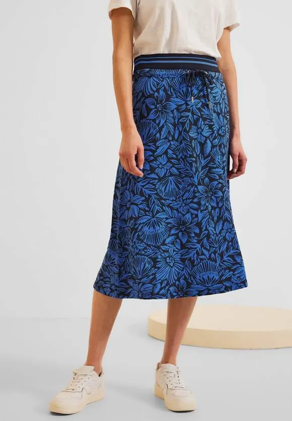 Jersey midirok met print