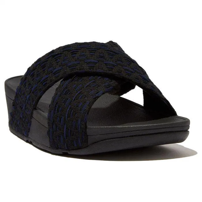 Fitflop LuLu Geo-Webbing Cross slippers dames black mix