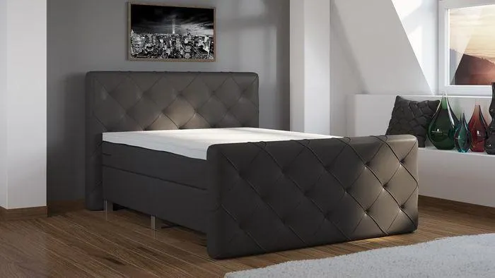 Boxspring Magnifique Skai Leer Compleet Inclusief Voetbord