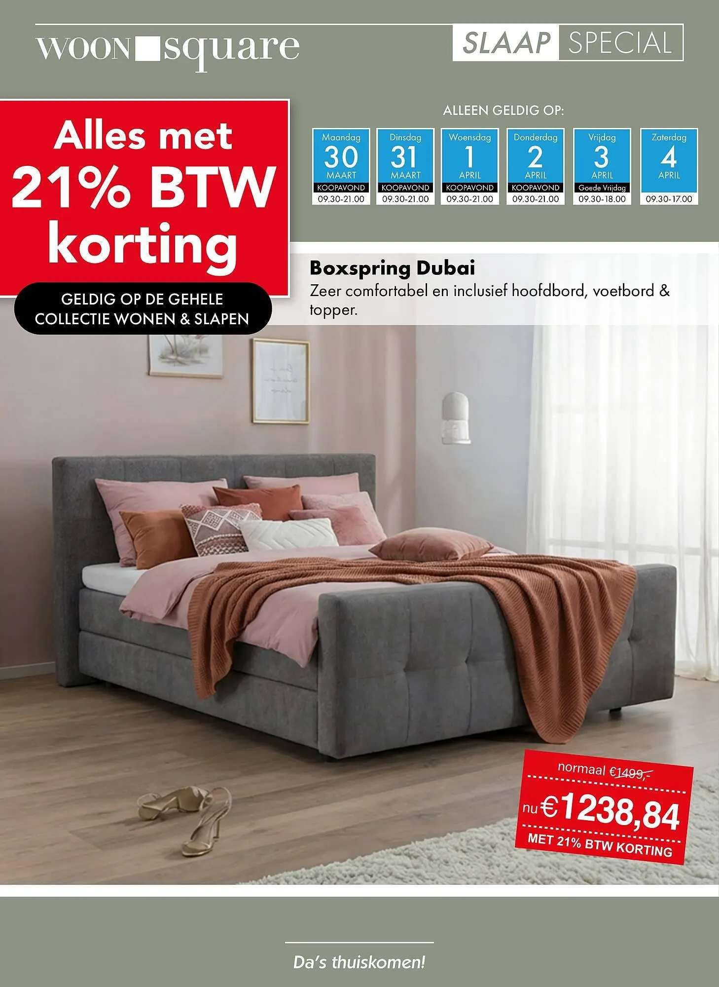 Woonsquare Slaapfolder van 30 maart tot 4 april 2026 - Folder pagina 1