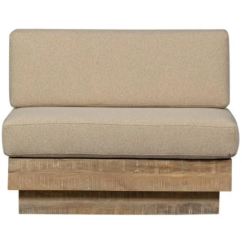 WOOOD muurbankje incl. kussens Balk - Hout - Naturel - 87x107x66