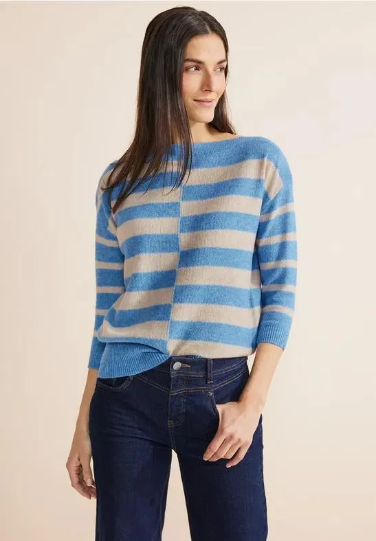 Trui met gestreepte print