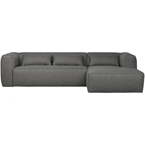 WOOOD chaise longue bank rechts Bean - Polyester - Mid Grey