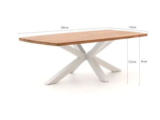 Bellagio Vezzano/Induno Deens ovaal 220cm dining tuinset 7-delig