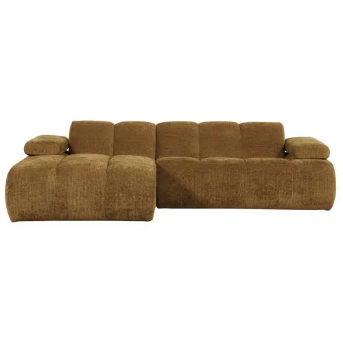 WOOOD chaise longue links Mojo - Geweven Ribstof - Honing Geel