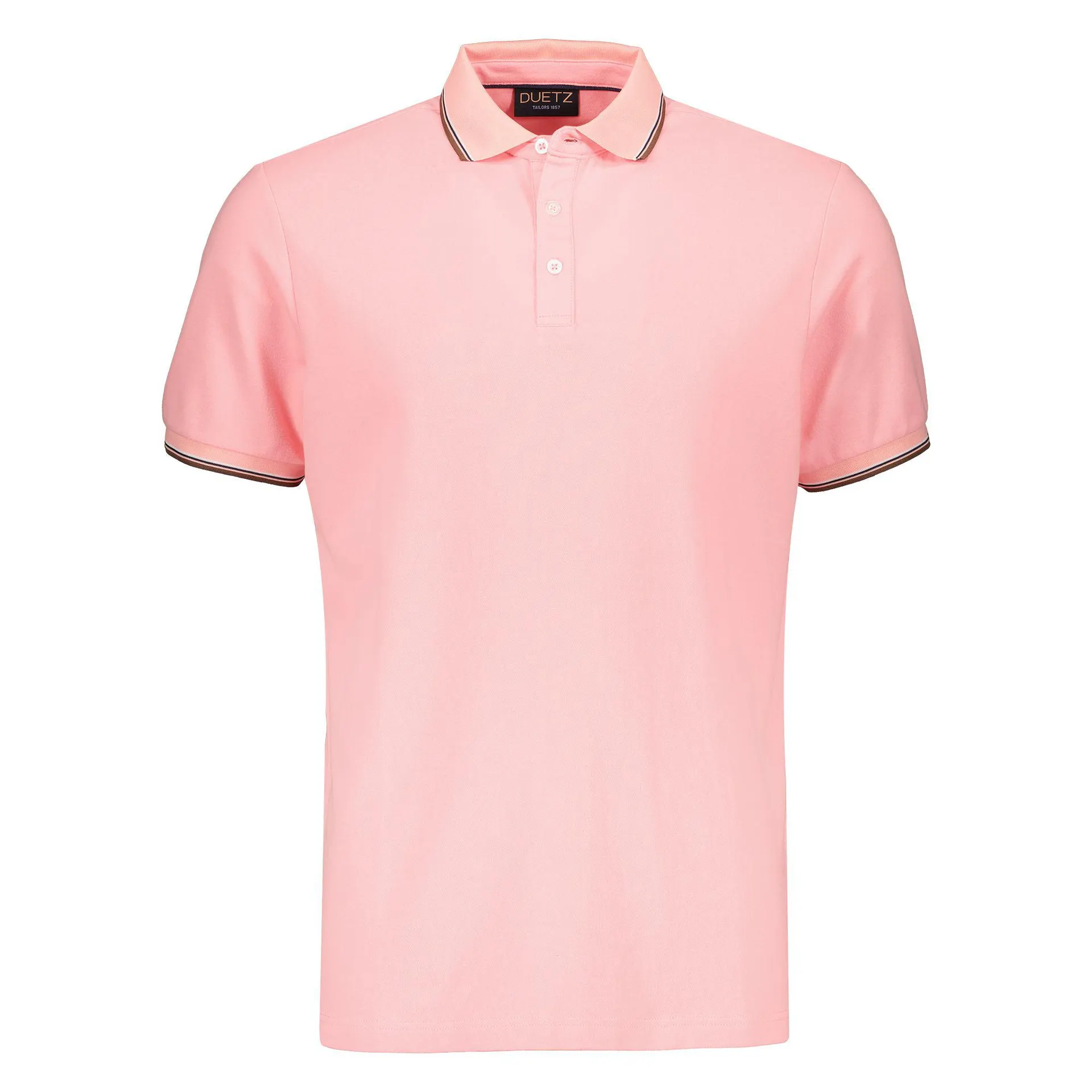 Katoenen Stretch Piqué Contrast Polo Flamingo