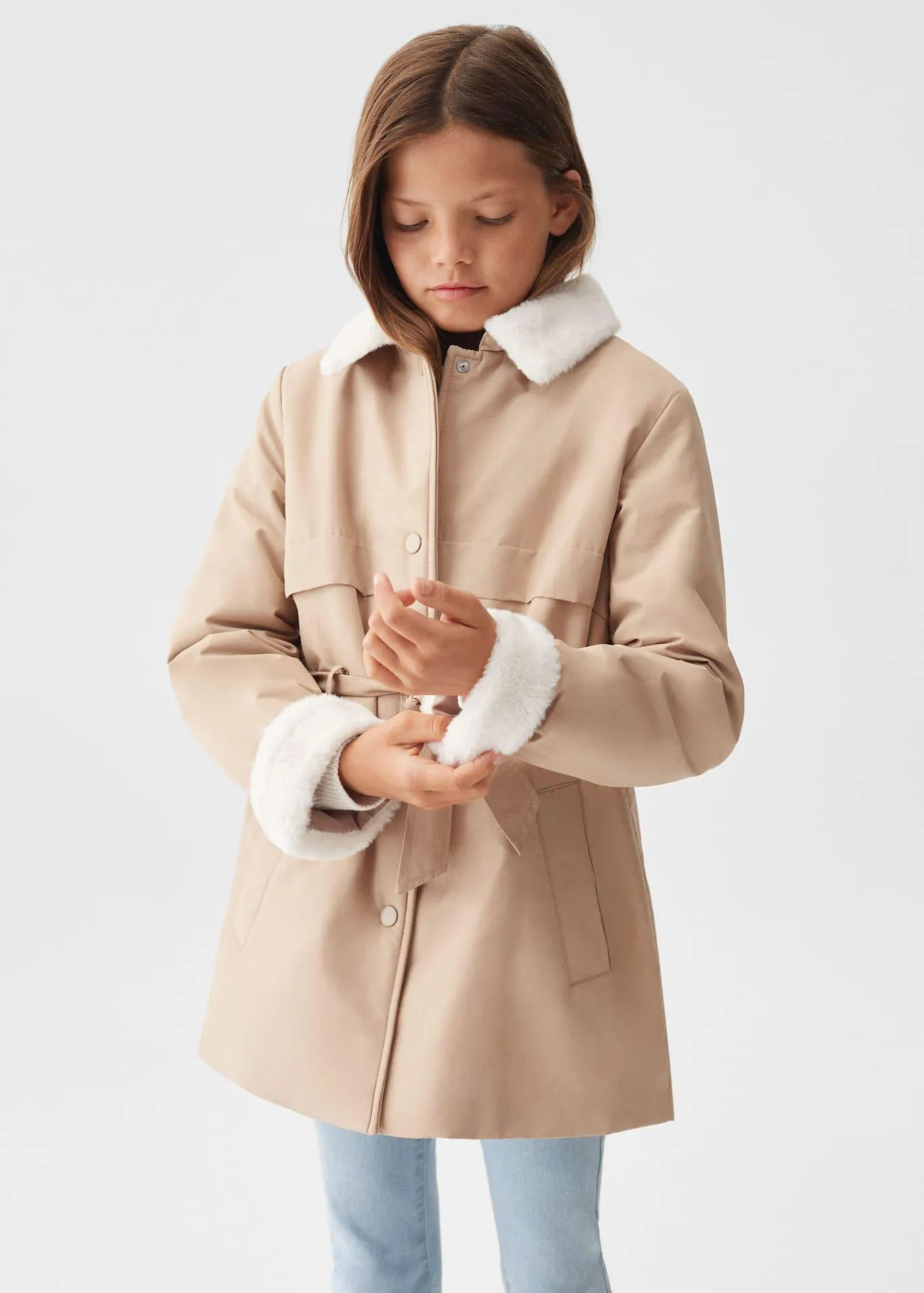 Kürk astarlı kapitone trençkot