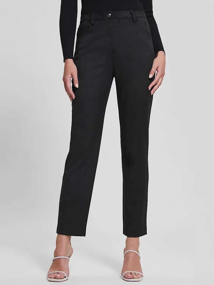 Broek rechte pijp imitatie suède