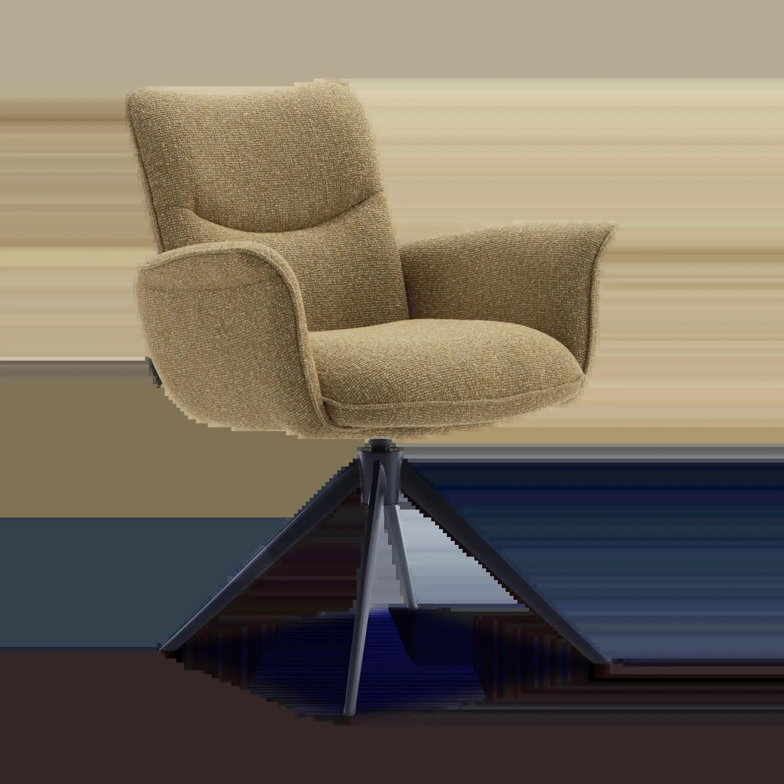 Armstoel Kaya (poot draai: beige) - Lodge Curry