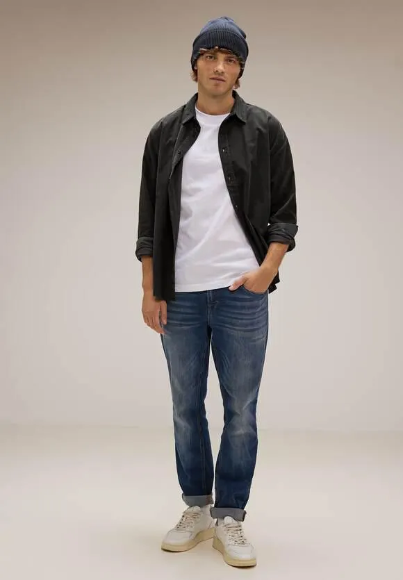 Corduroy look overhemd