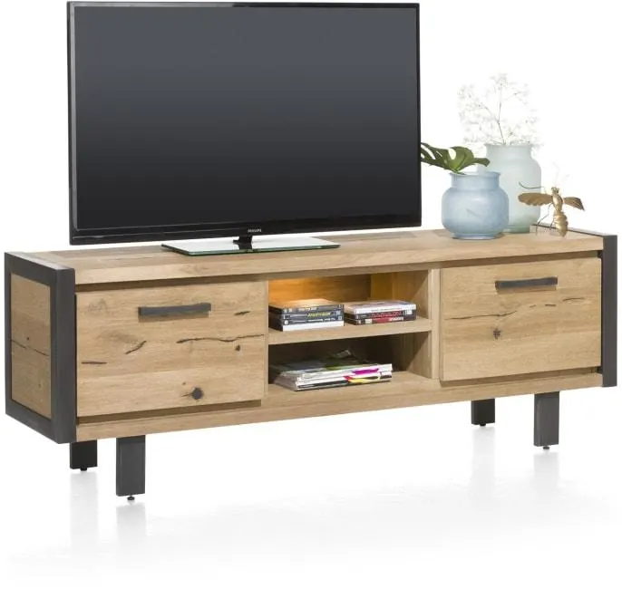 lowboard 170 cm - 2-kleppen + 2-niches (+ LED)