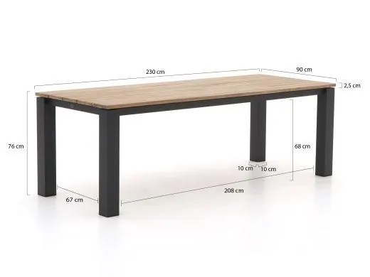 Bellagio Vezzano/Lagundo 230cm dining tuinset 7-delig