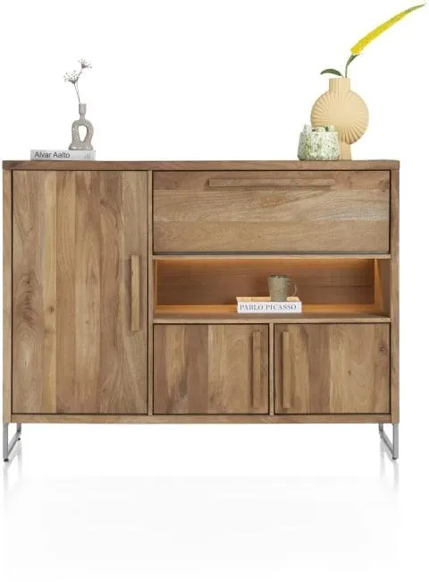 dressette 160 cm - 3-deuren + 1-klep + 1-niche (+ LED)