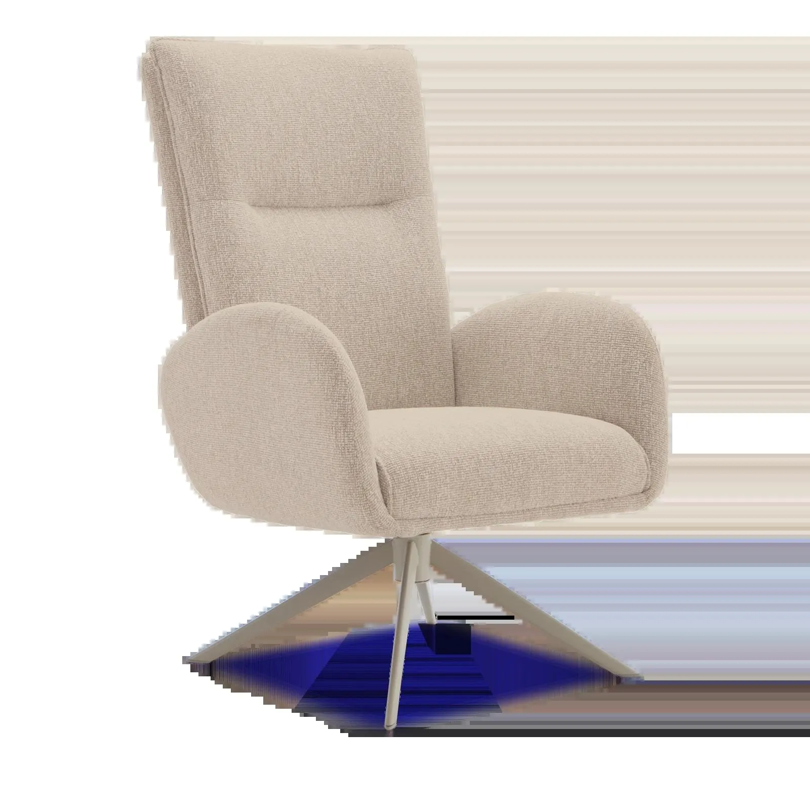 Draaifauteuil Whisper (hoog/poot: beige) - Lodge Linen