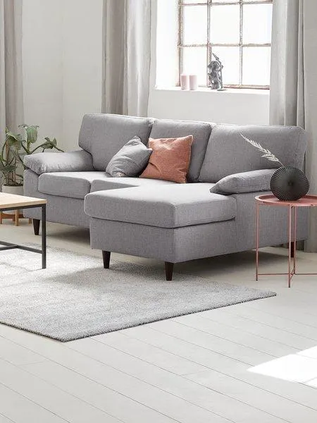 3-zitsbank GEDVED chaise longue lichtgrijs