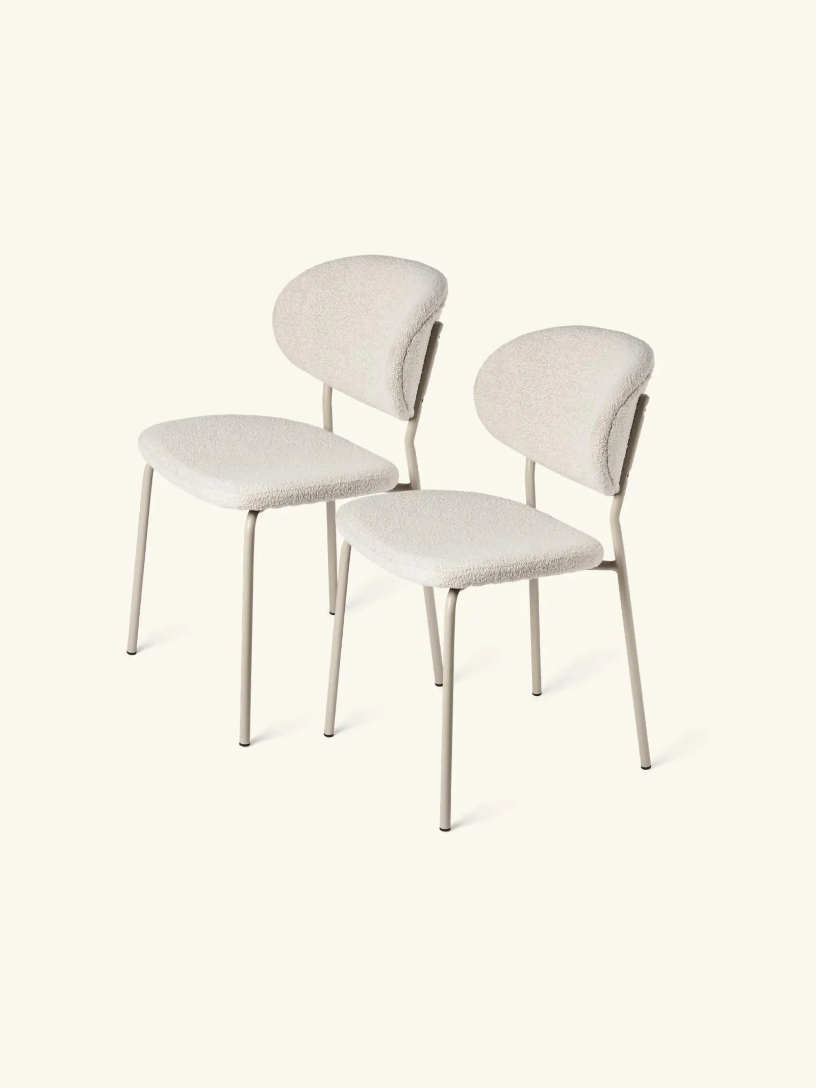 Chaises en tissu bouclé - Lot de 2